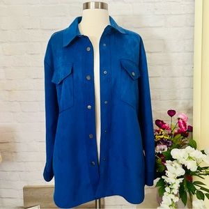 Cobalt Blue Zara Suede Shacket